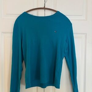 Tommy Hilfiger teal Long Sleeve Top
